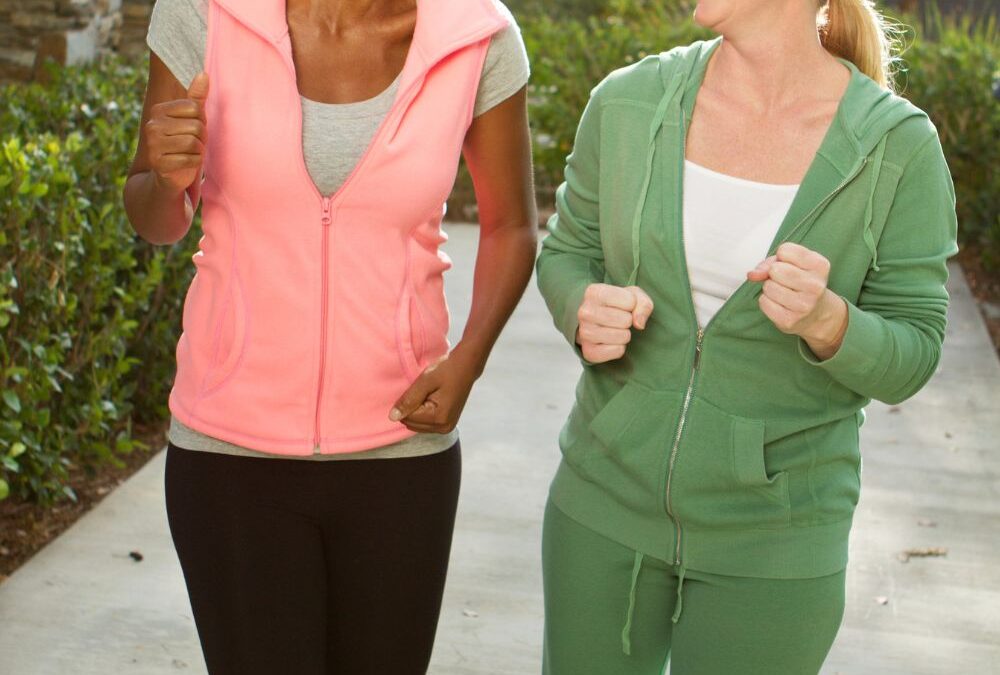 two ladies walking for exercise